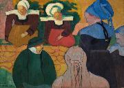 Breton Women at a Wall Emile Bernard